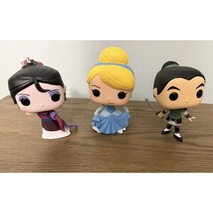 Funko Pop Disney Princess Lot of 3 Cinderella Mulan Raya Mini PVC Figures Set